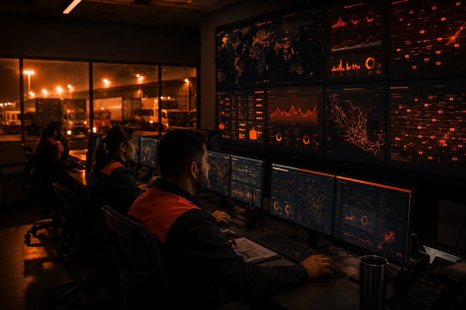 Centro de control de Grupo ORVIA monitoreando la operación logística