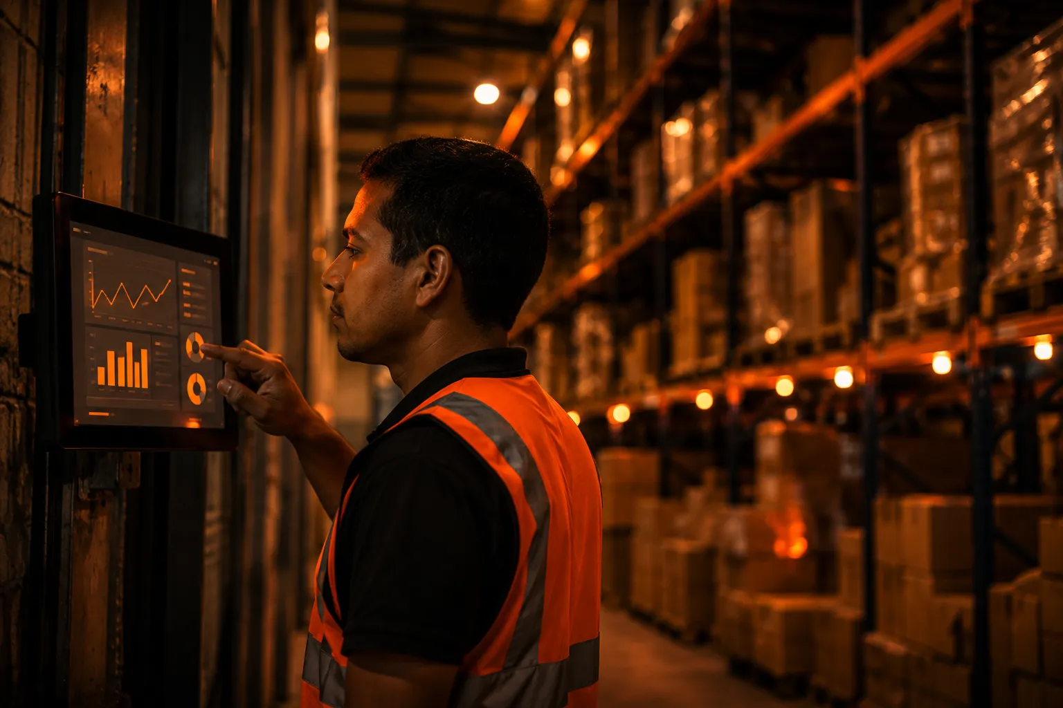 Operador de Trust Logistics monitoreando el panel de control de la operación en tiempo real
